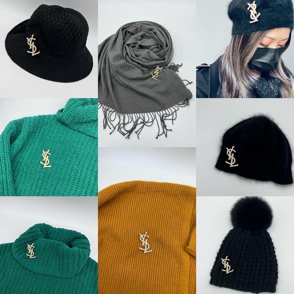 Authentic Yves Saint Laurent YSL logoSwarovski crystals brooch - Picture 5 of 17